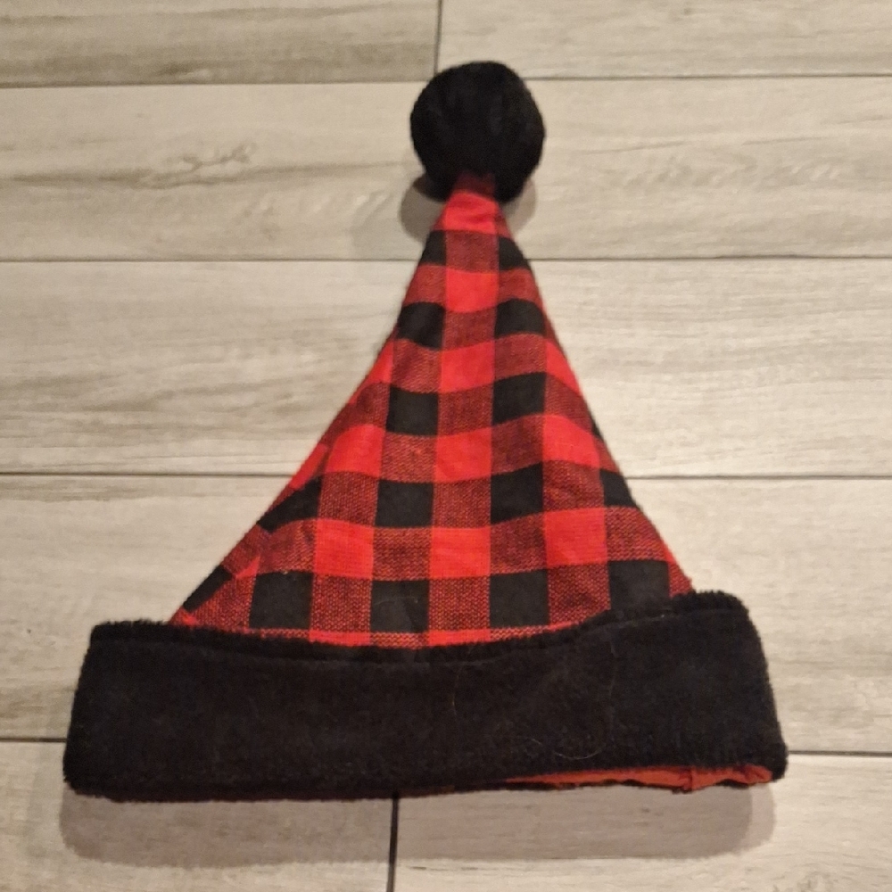 🦔Red and Black Checkered Santa Christmas Hat💘